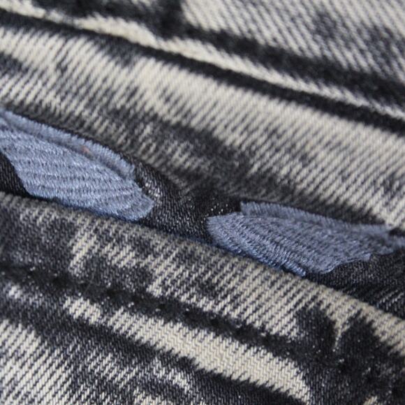 Robins Jean Long Flap Mens 36 Black Gray Studded Biker Y2K D5851 BRNSNAKE - Picture 6 of 12